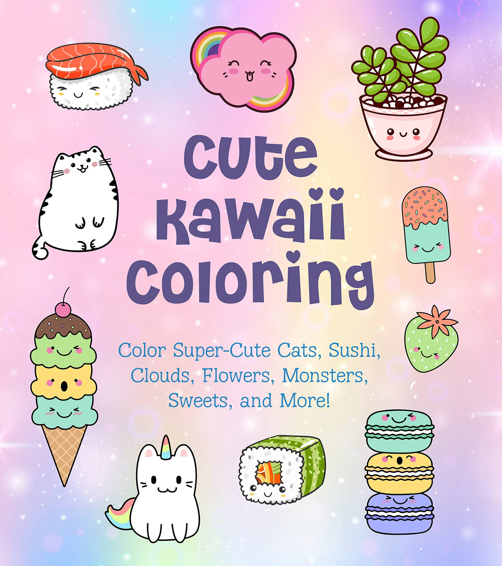 Super Cute Kawaii Coloring Book Cover Wallpaper