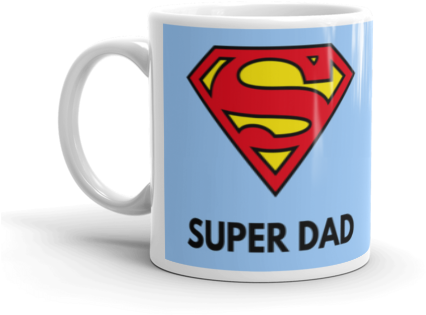 Super Dad Mug Print PNG