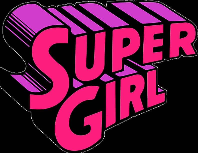 Super Girl3 D Text Sticker SVG