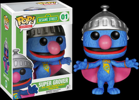 Super Grover Funko Pop Figure PNG
