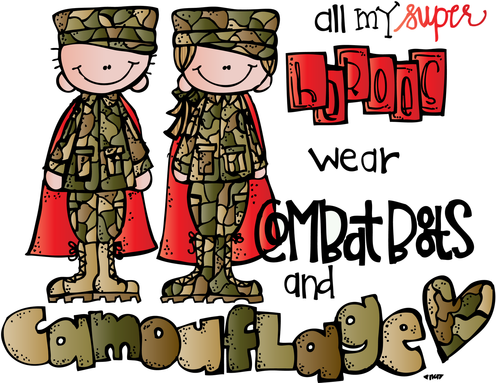 Super Heroesin Camouflageand Combat Boots PNG