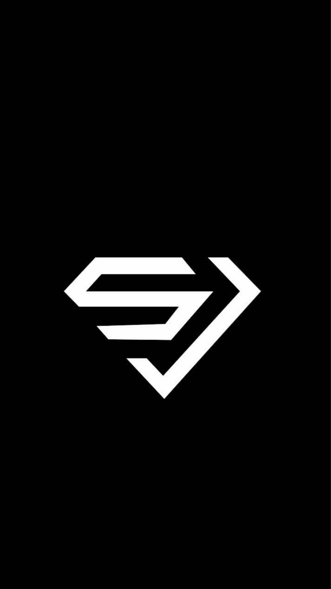 Super Junior Sort & Hvid Logo Design Tapet Wallpaper