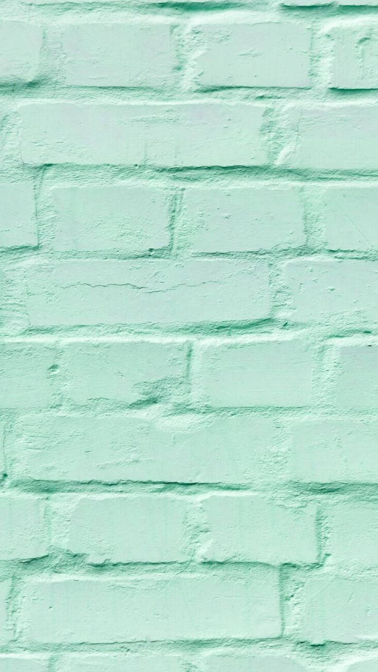Super Light Green Brick Wall Wallpaper