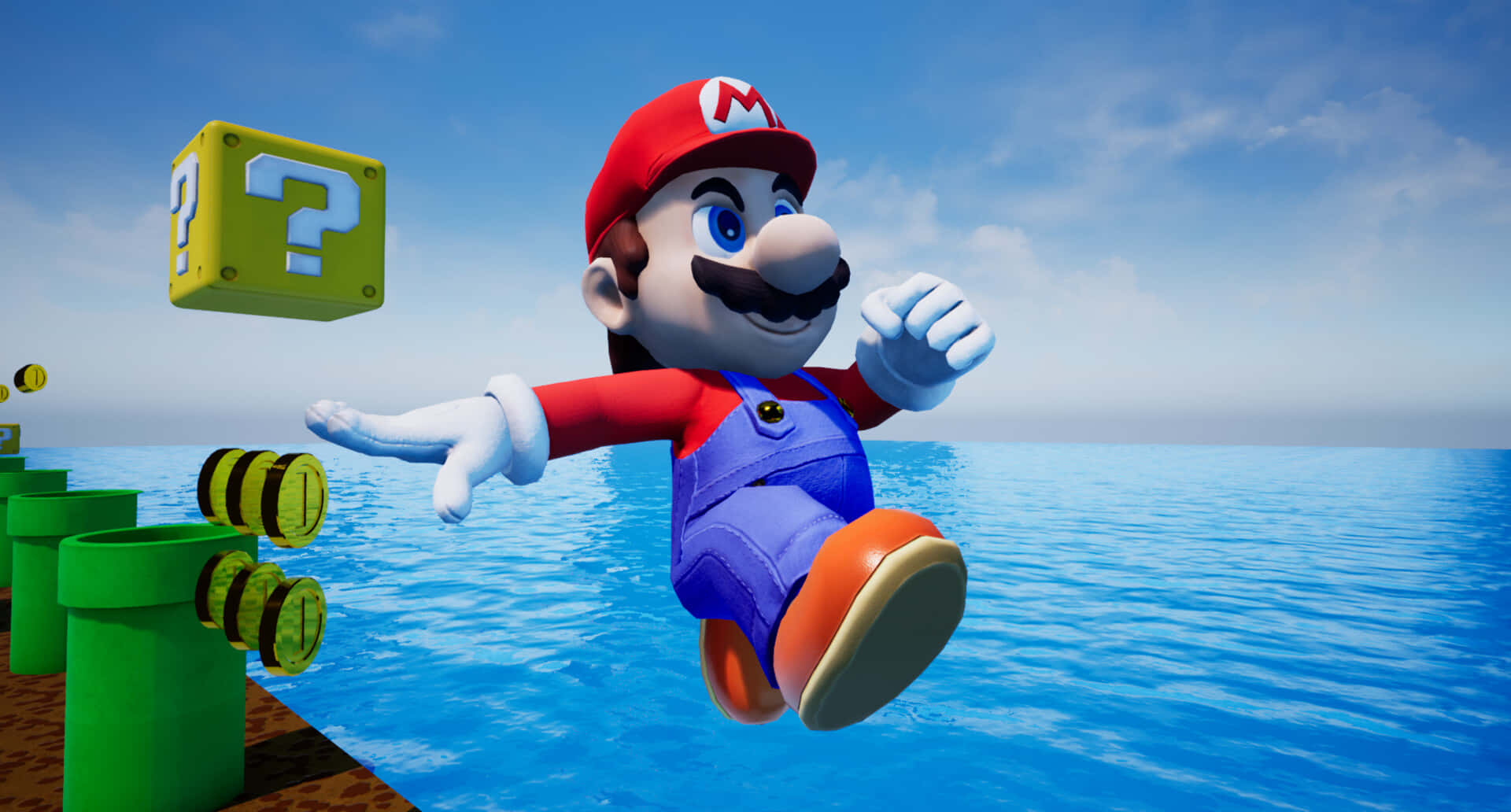 Derrotaa Los Enemigos En Super Mario 3d Fondo de pantalla