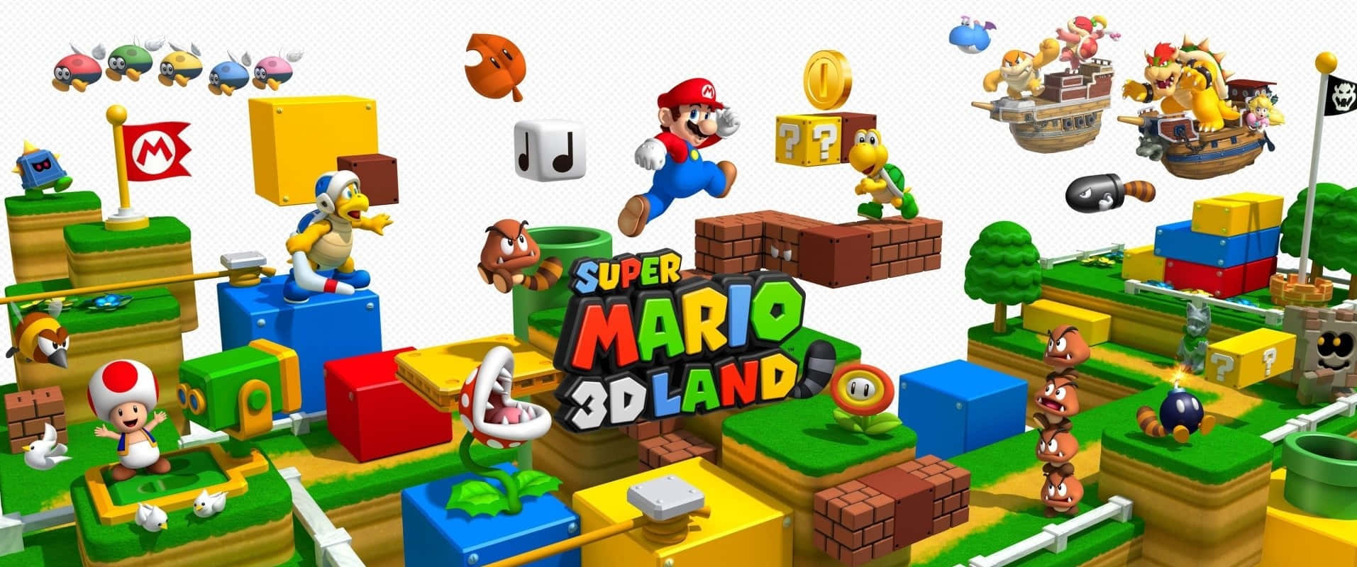 Åbn hemmelighederne indenfor Super Mario 3D World med denne livlige tapet. Wallpaper