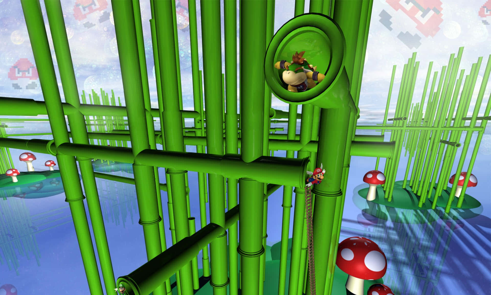 Oplev en verden af eventyr med Super Mario 3D Land tapet. Wallpaper