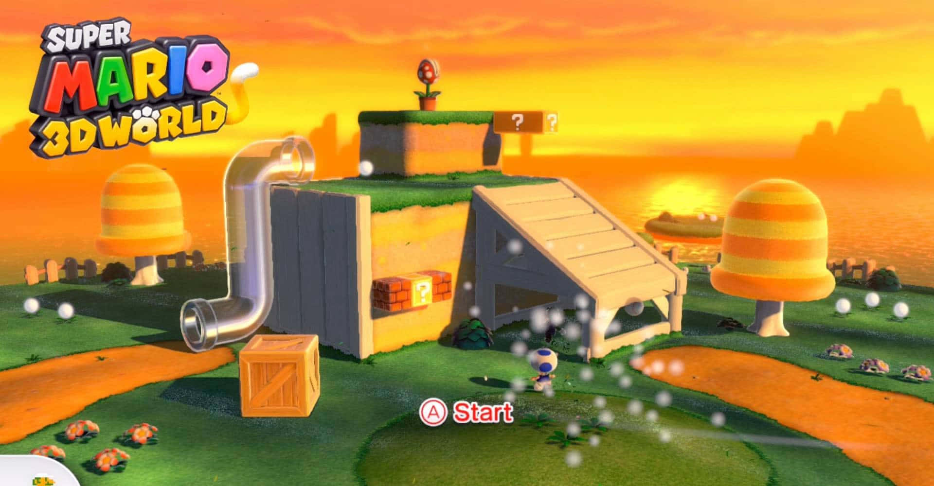 World - Springs over sejr! Mario er klar til at spille Super Mario 3D World. Wallpaper