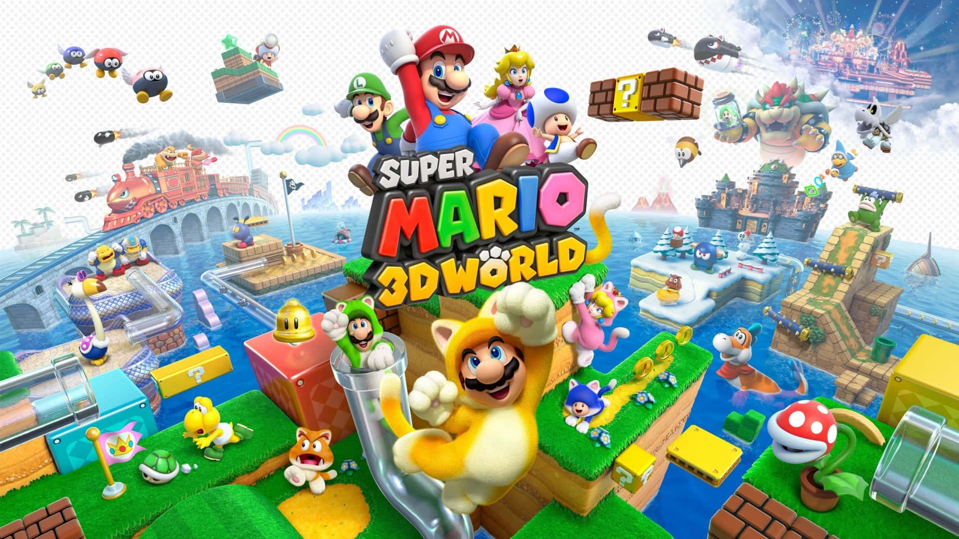 Spil Super Mario 3D på Nintendo Switch. Wallpaper