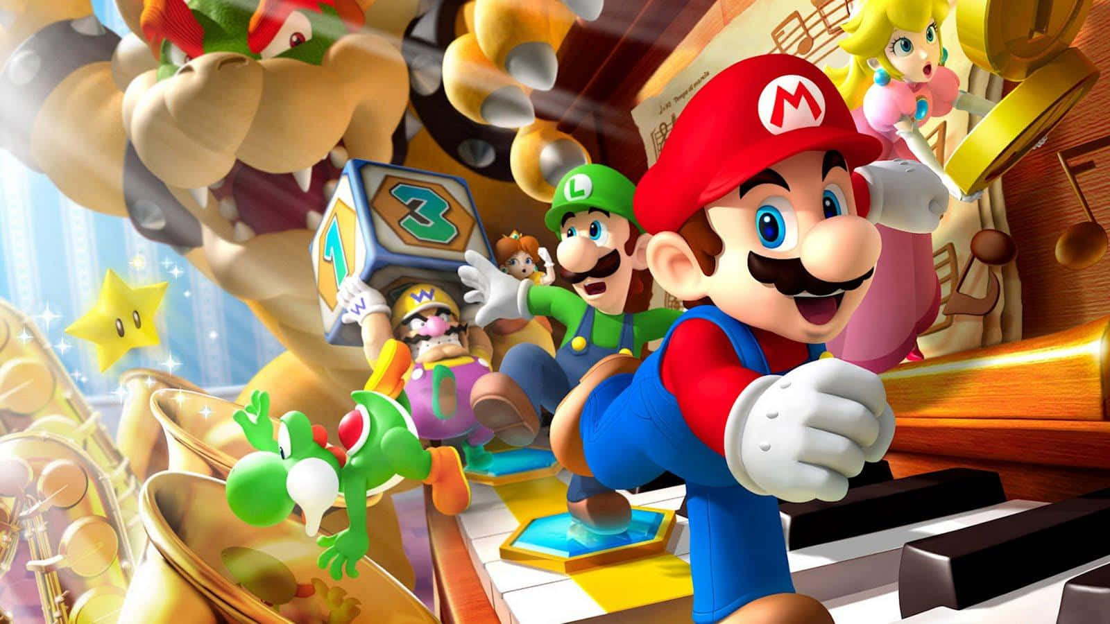 A classic in video game history: Super Mario 3D Wallpaper