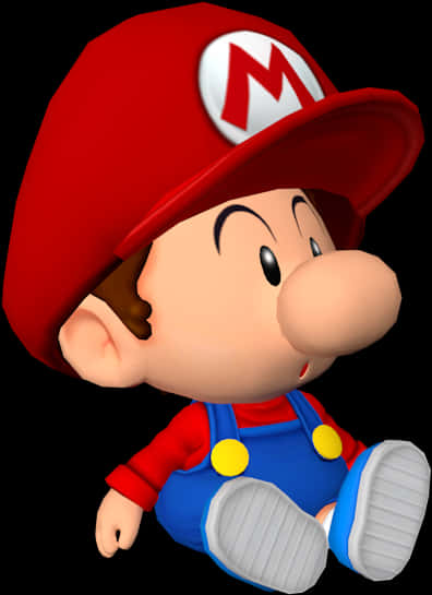 Super_ Mario_ Baby_ Character_ Render PNG
