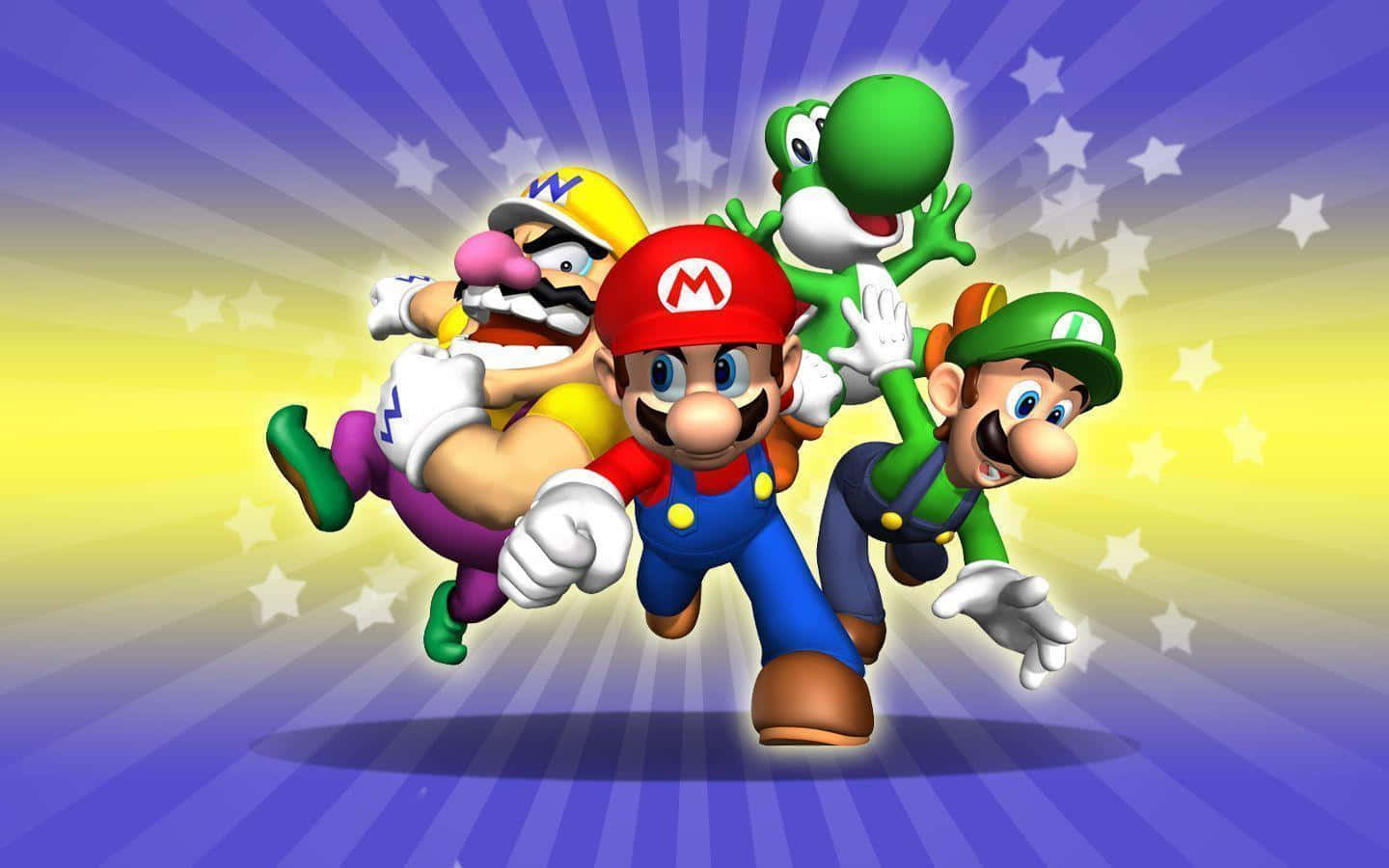 Hoppaöver Hinder Och Utforska Nya Världar Med Super Mario!