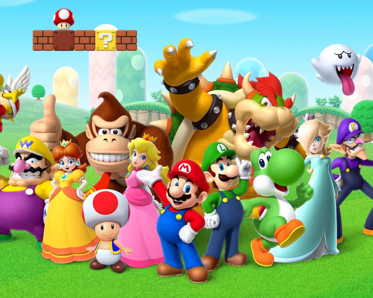 Iconic Super Mario Bros Adventure Background