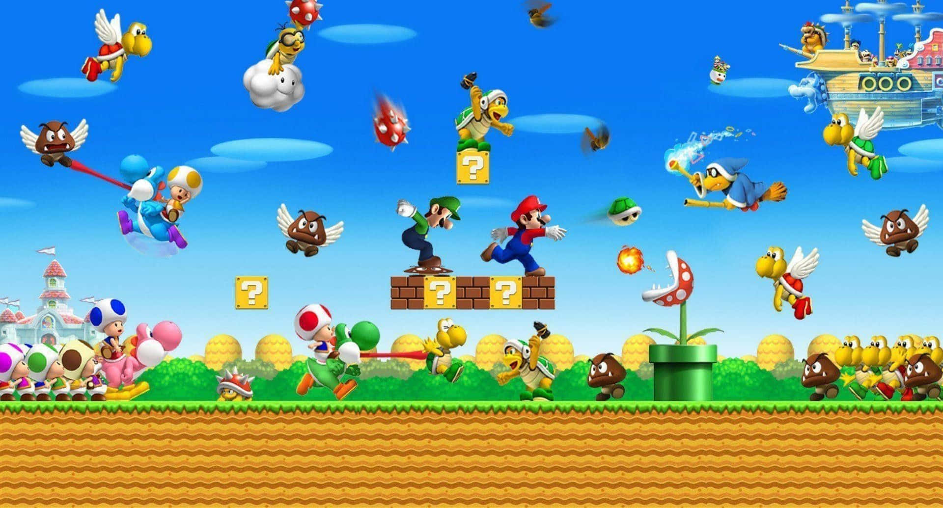 Super Mario Brothers Adventure In Classic 2D Platformer World
