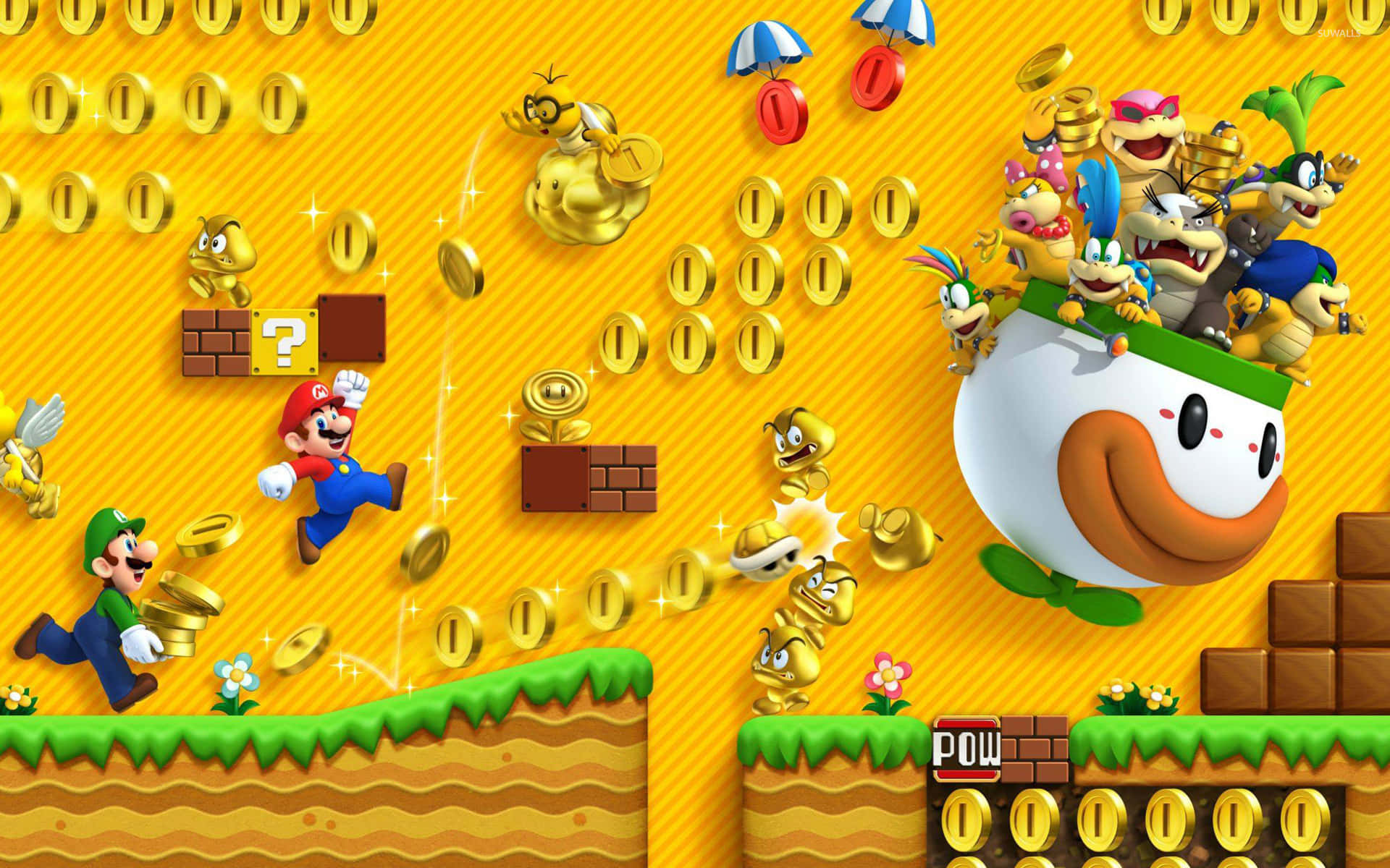 Super Mario Bros 2 in action Wallpaper