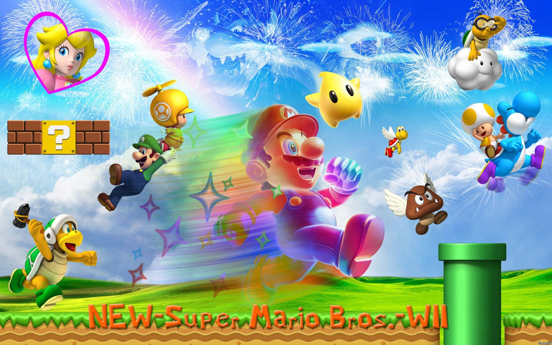 Exciting Adventure with Super Mario Bros 2 Characters Wallpaper