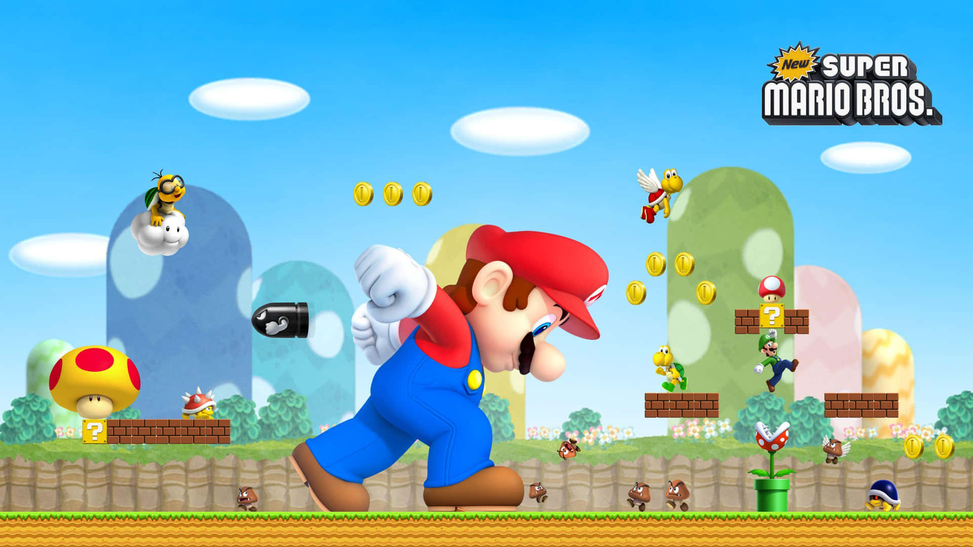Dynamic Action in Super Mario Bros 2 Wallpaper