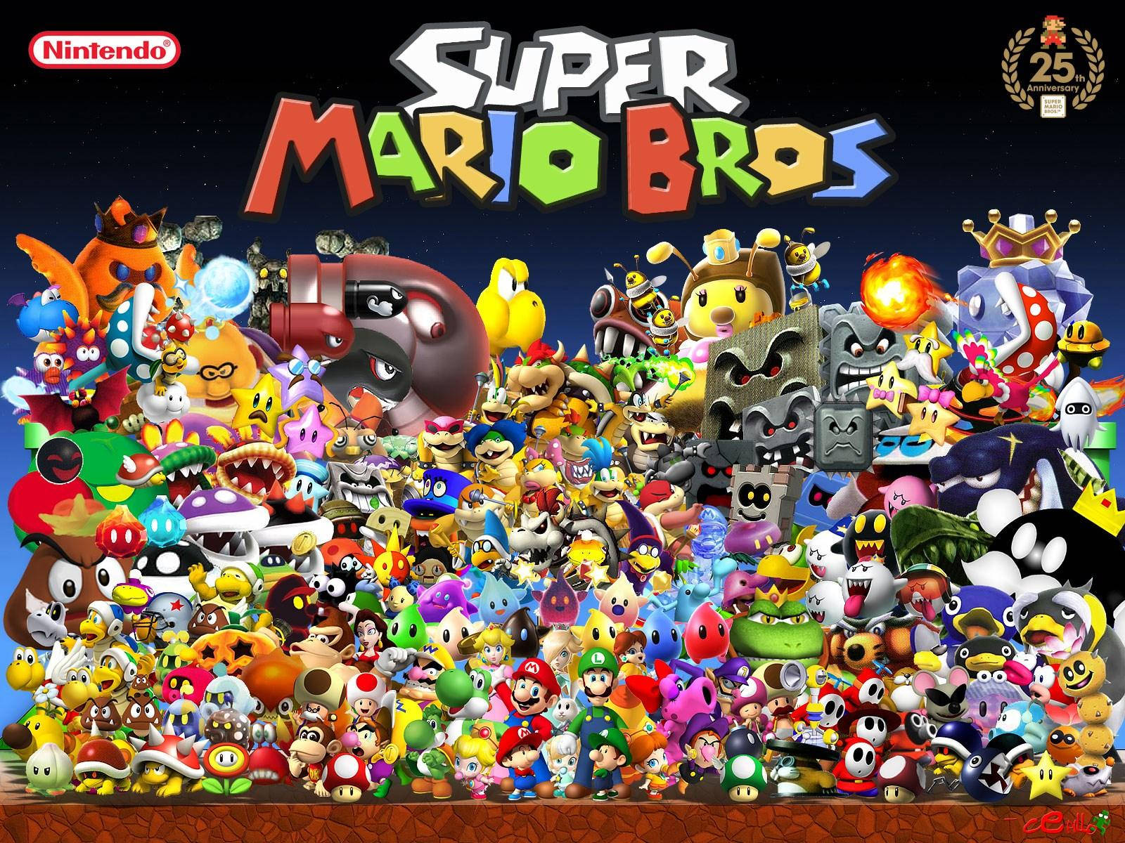 Super Mario Bros Game Poster Wallpaper