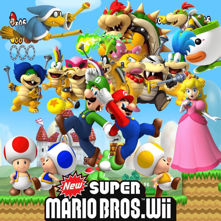 Super Mario Bros Video Game Characters Wallpaper