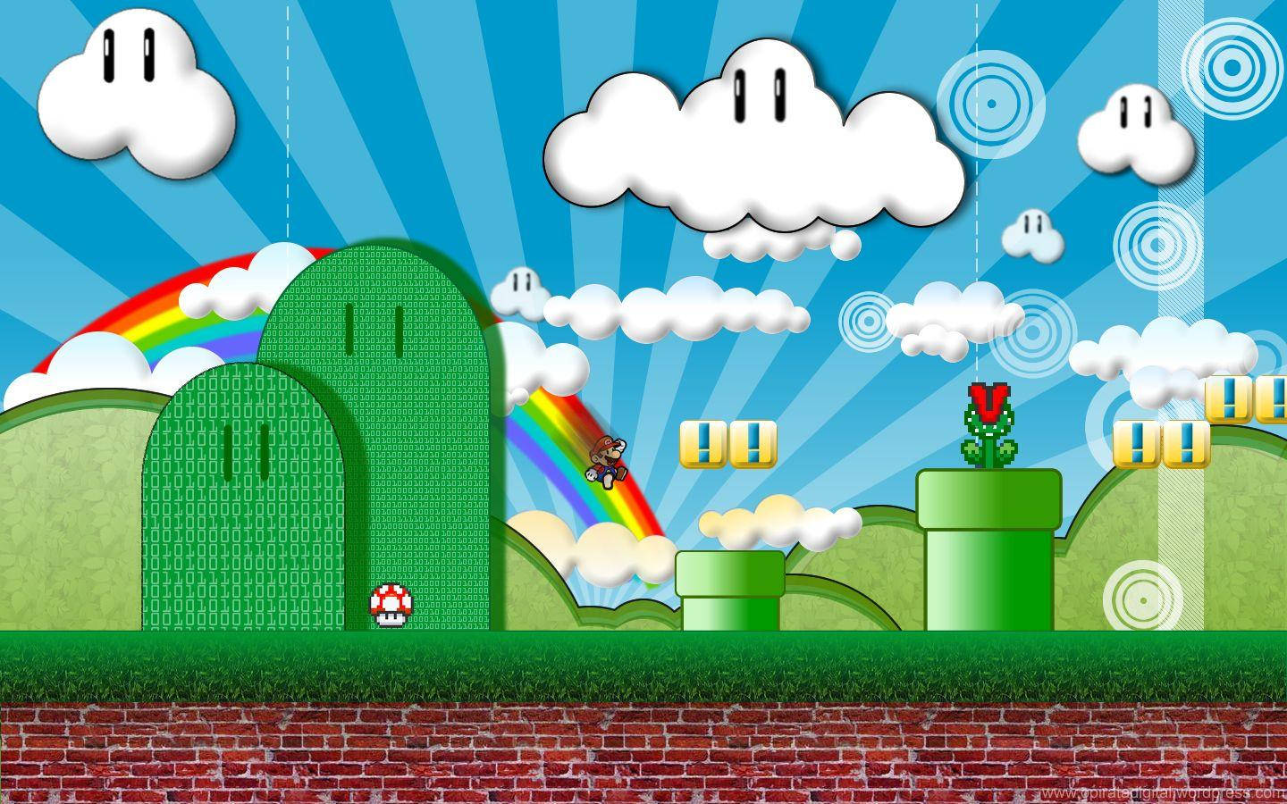 Super Mario Bros Video Game Sky Interface Wallpaper