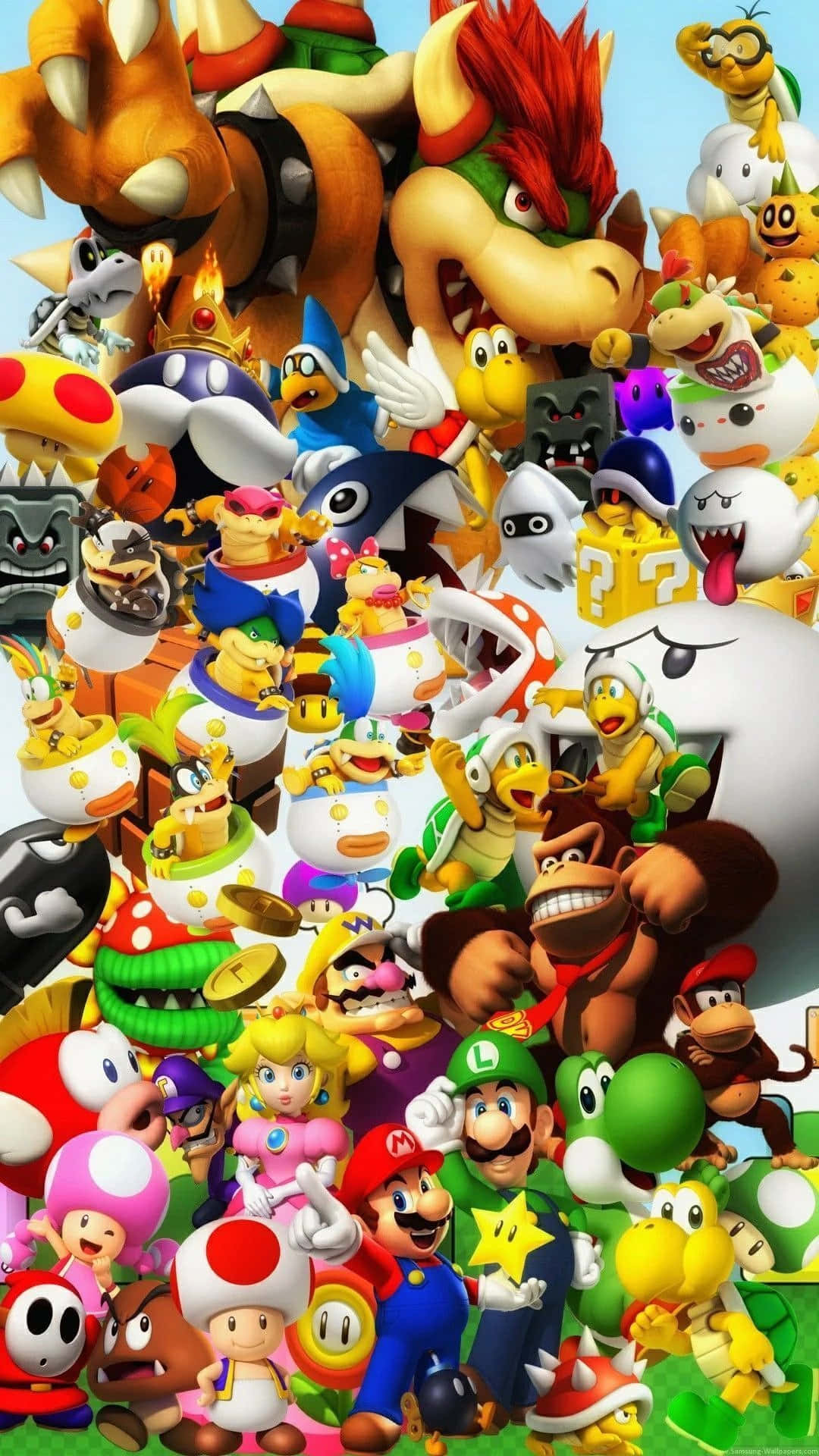 Exciting Adventure with Super Mario Characters Wallpaper