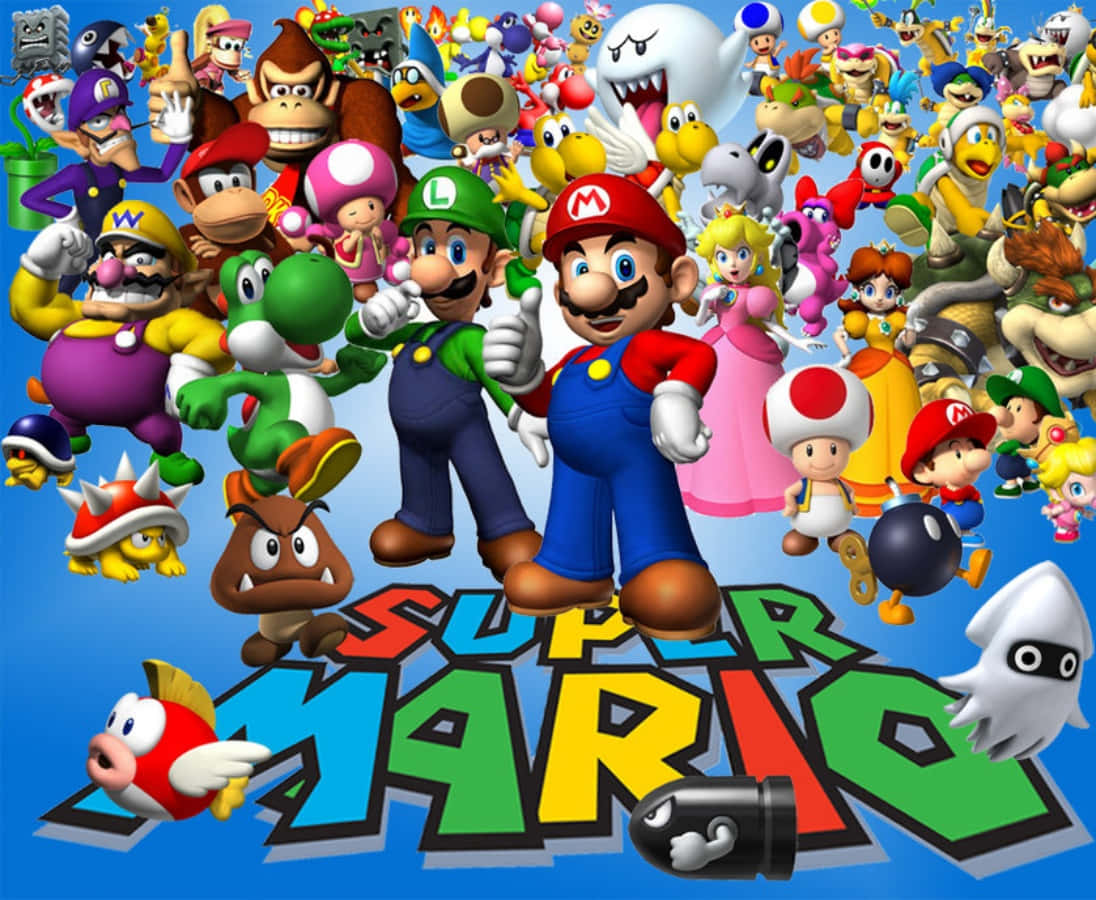 Fotode Grupo De Los Emblemáticos Personajes De Super Mario Fondo de pantalla