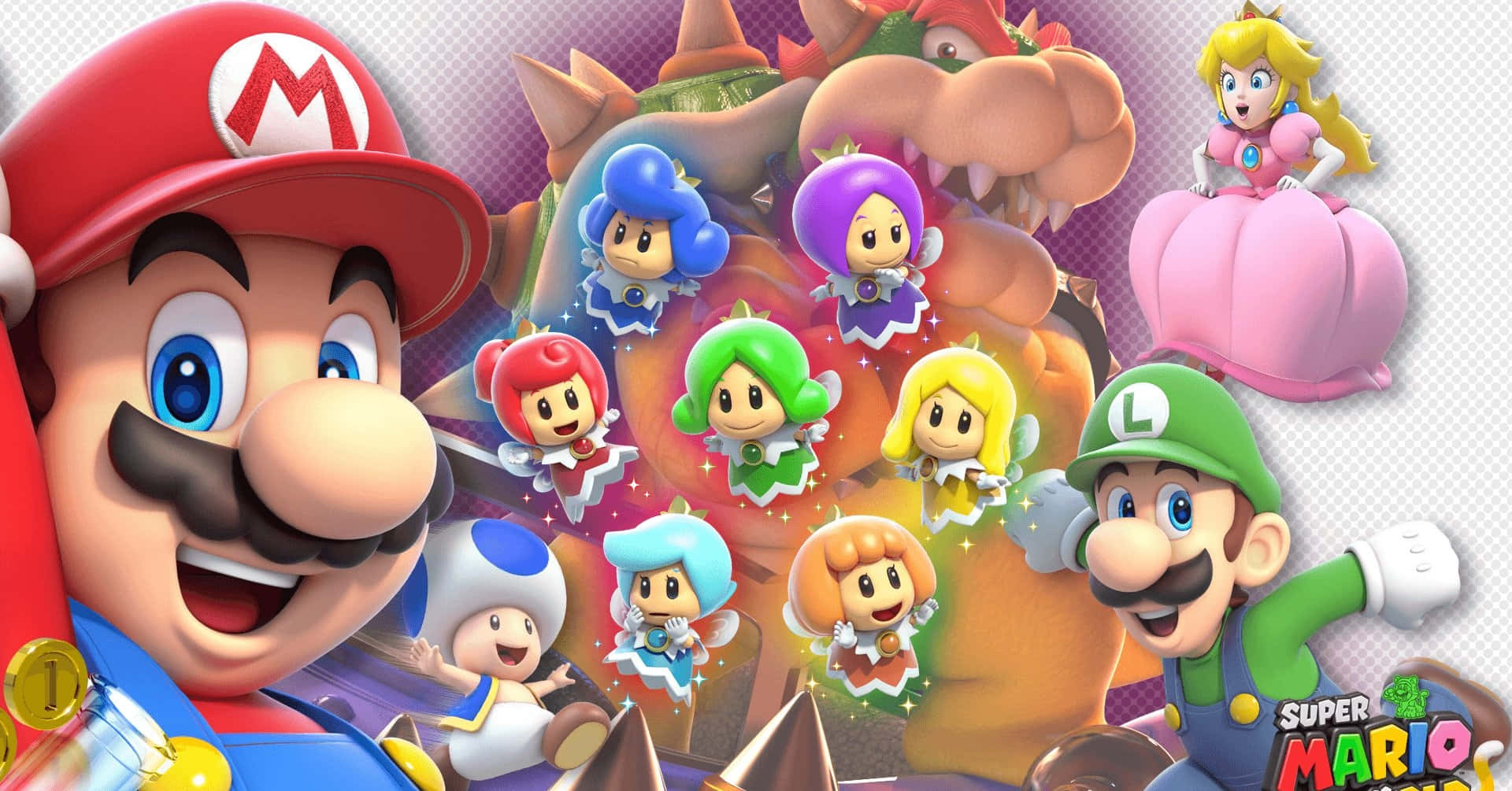 Grupode Personajes De Super Mario En Una Aventura Fondo de pantalla
