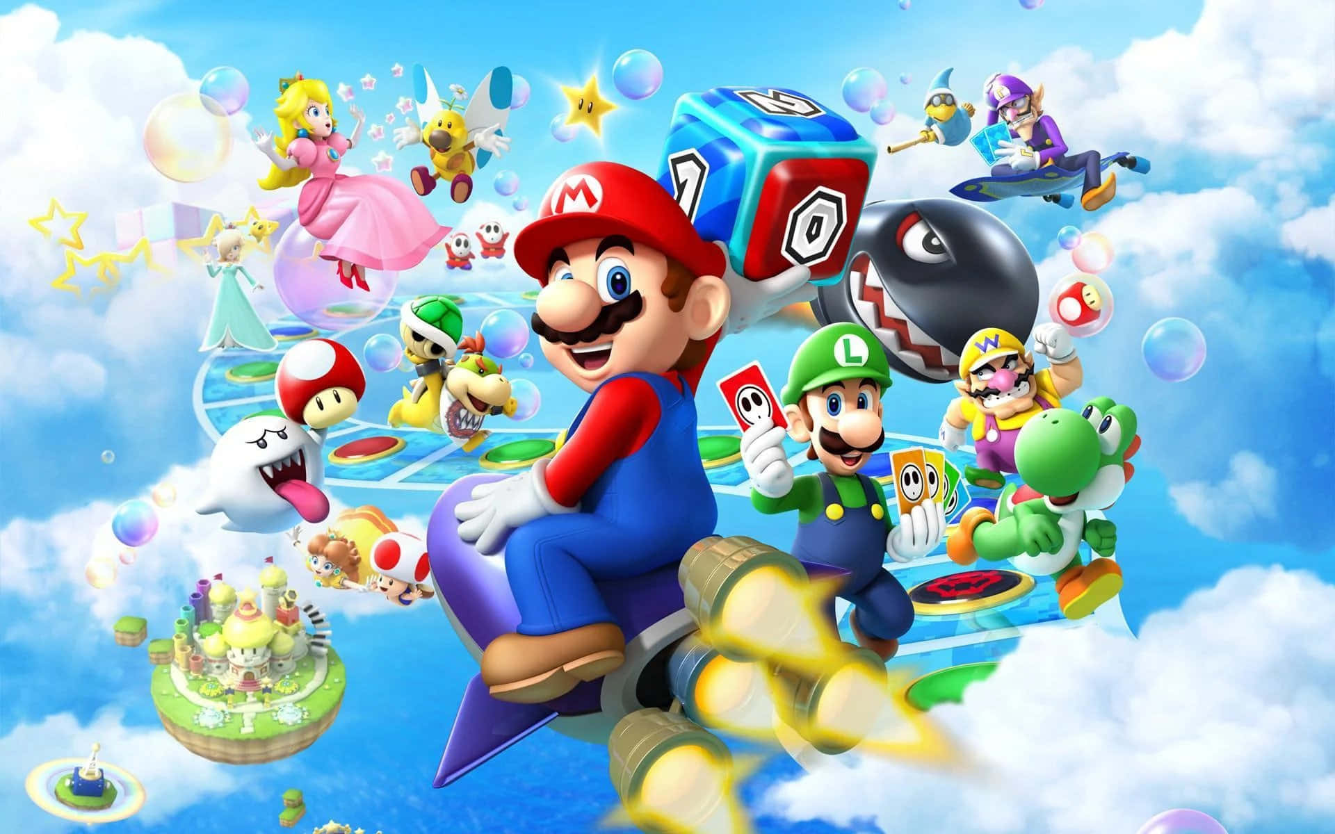 Personajesde Super Mario: Los Favoritos De Todos Los Tiempos Reunidos Fondo de pantalla