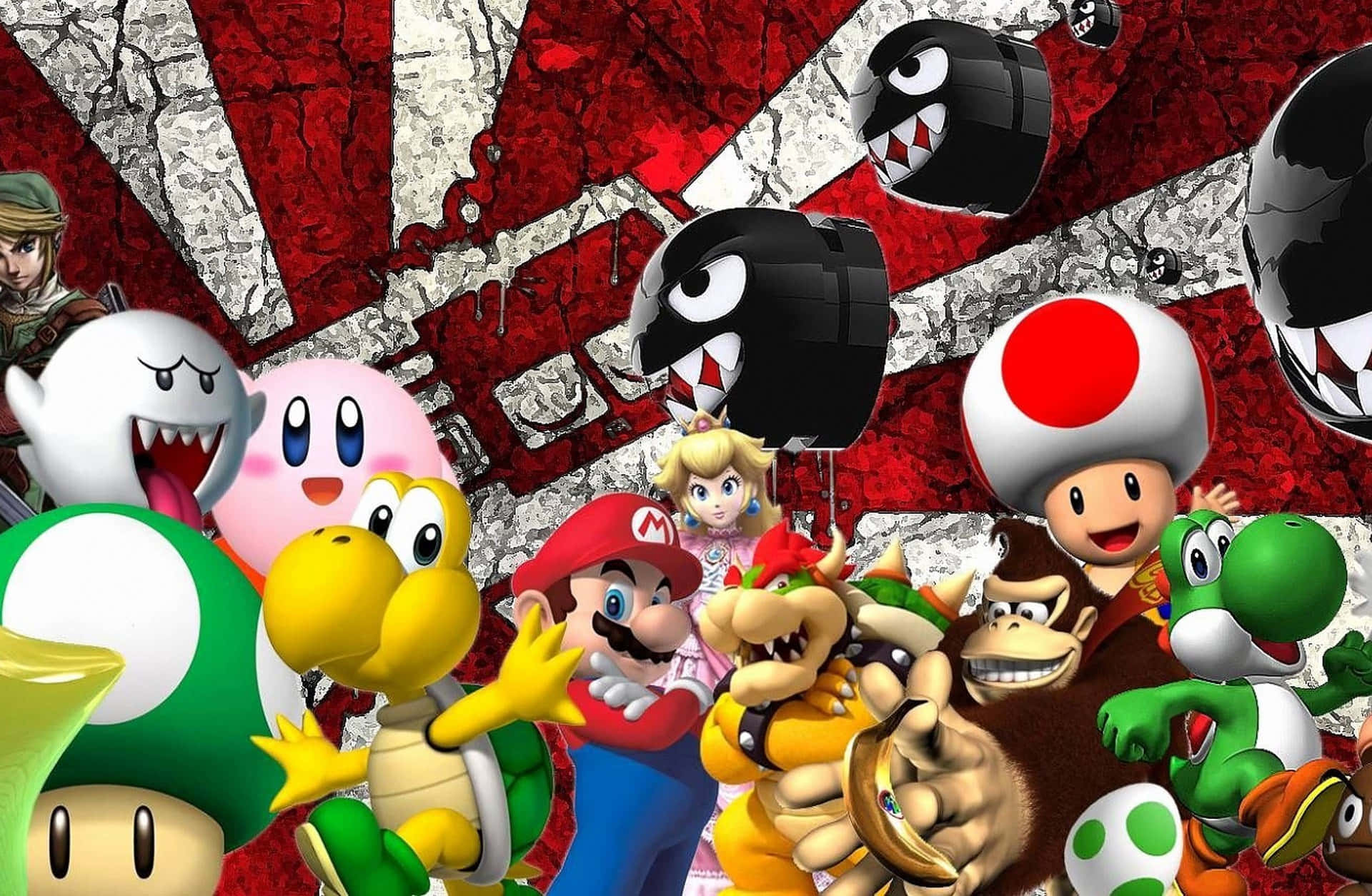 Super Mario Characters Group Adventure Wallpaper