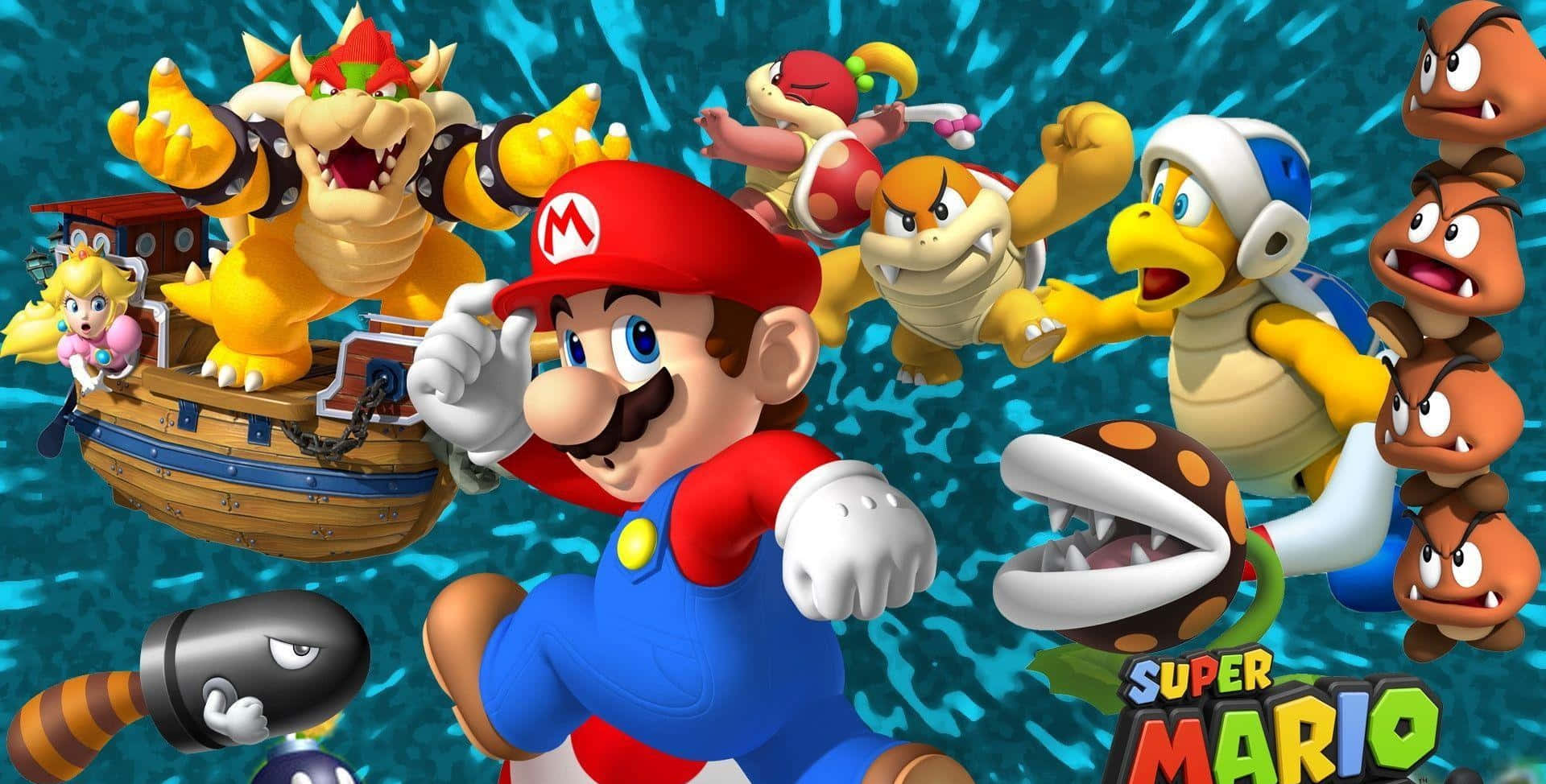 Fondode Pantalla Con Los Personajes Reunidos De Super Mario Fondo de pantalla