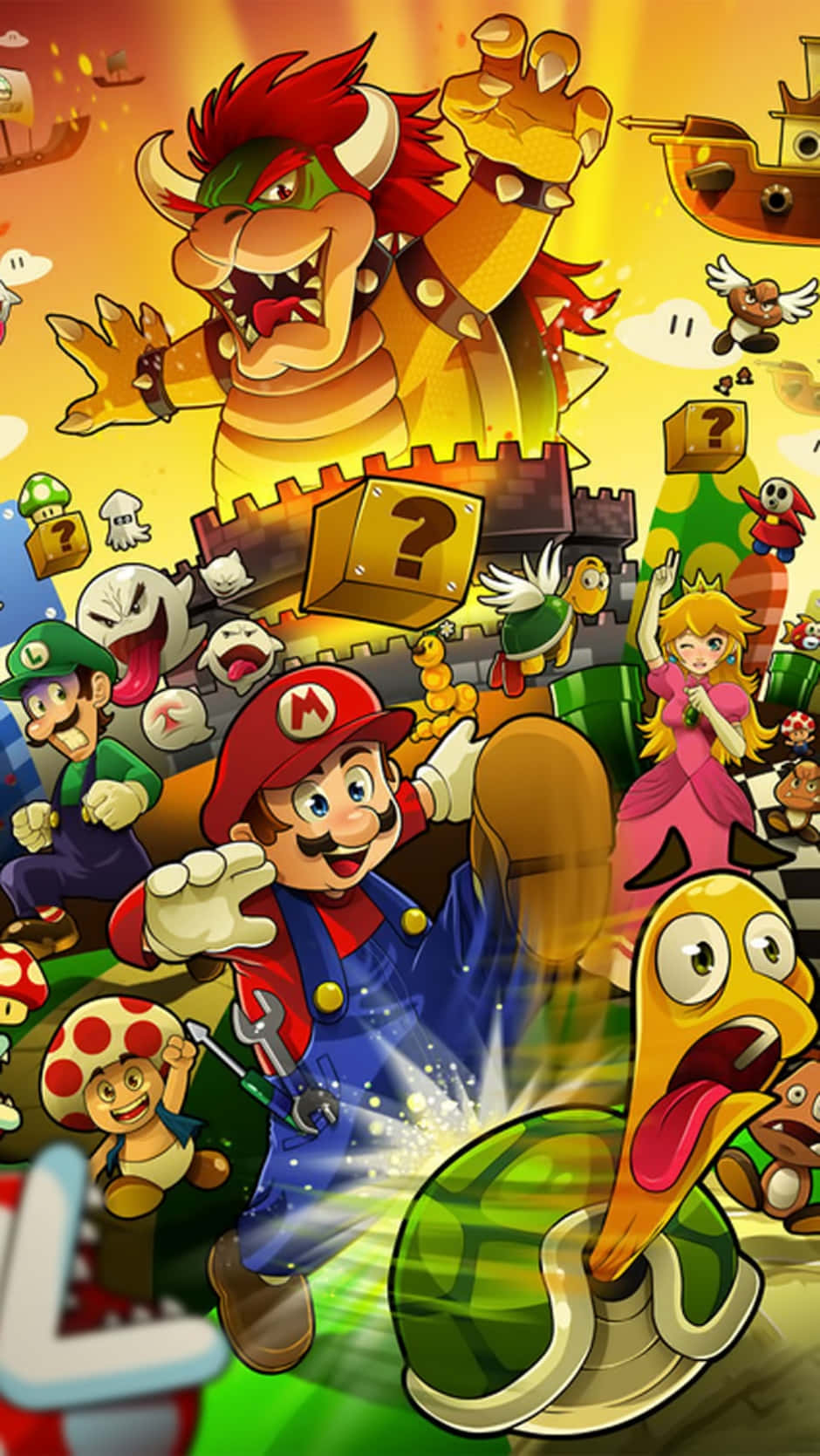 Download Super Mario Characters Group Wallpaper Wallpaper | Wallpapers.com