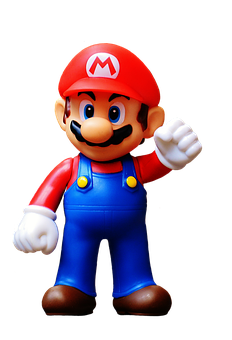 Super Mario Figure Black Background PNG