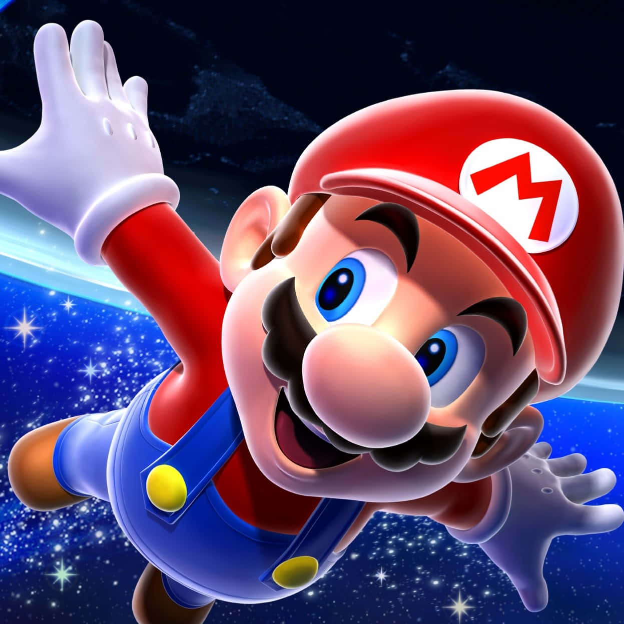 Explore New Worlds with Mario in Super Mario Galaxy Wallpaper
