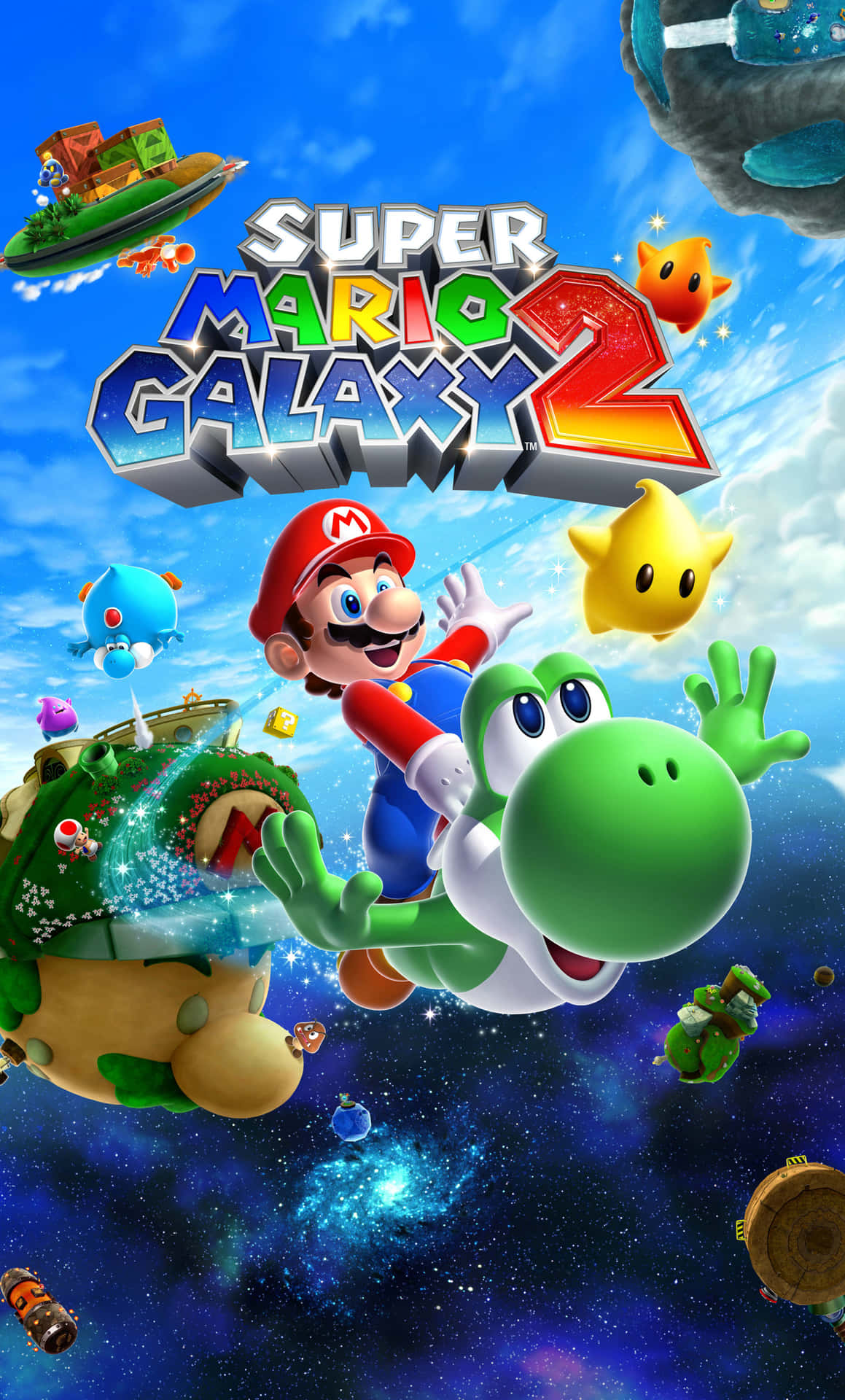 Tamed Mario Till Yttre Rymden I Super Mario Galaxy Wallpaper