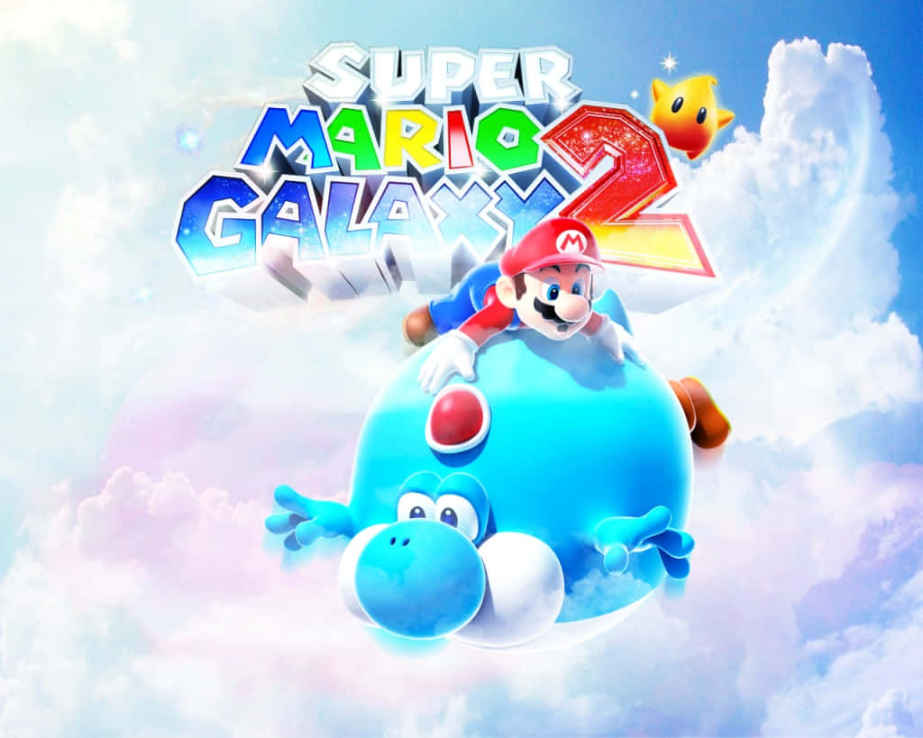 Super Mario soars through the galaxy in Super Mario Galaxy 2 Wallpaper