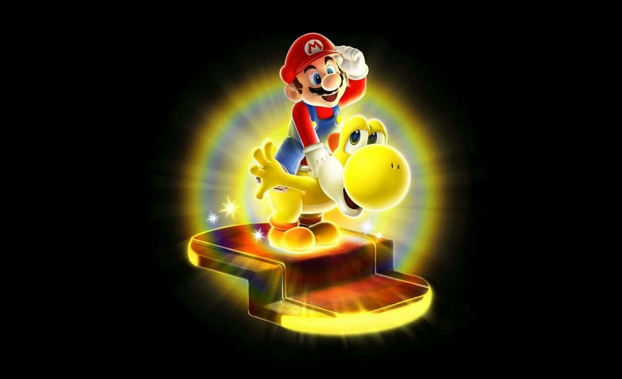 Super Mario Galaxy 2 featuring Mario jumping through space Wallpaper
