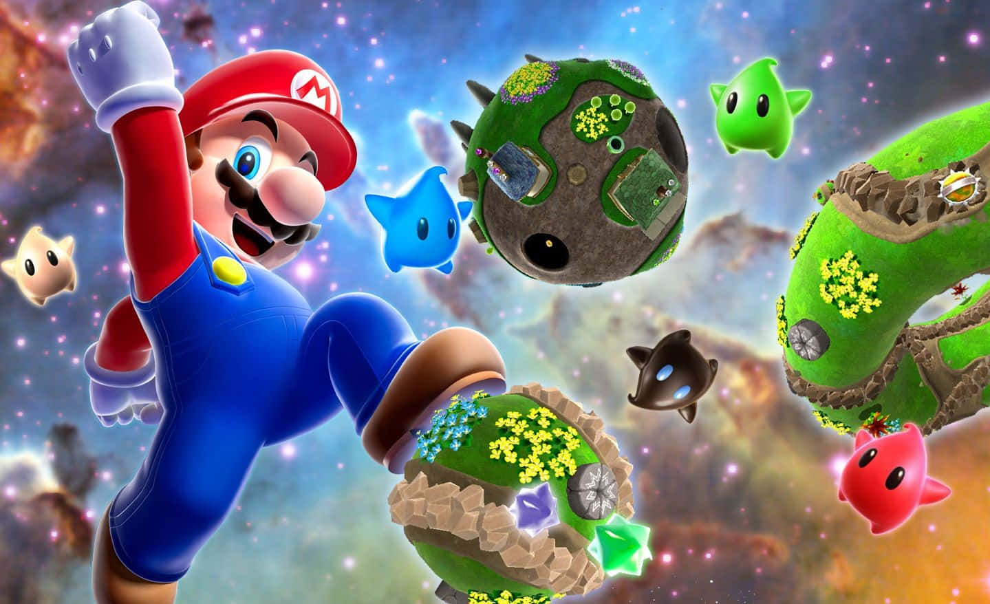 Mario embarks on an intergalactic adventure in Super Mario Galaxy 2 Wallpaper