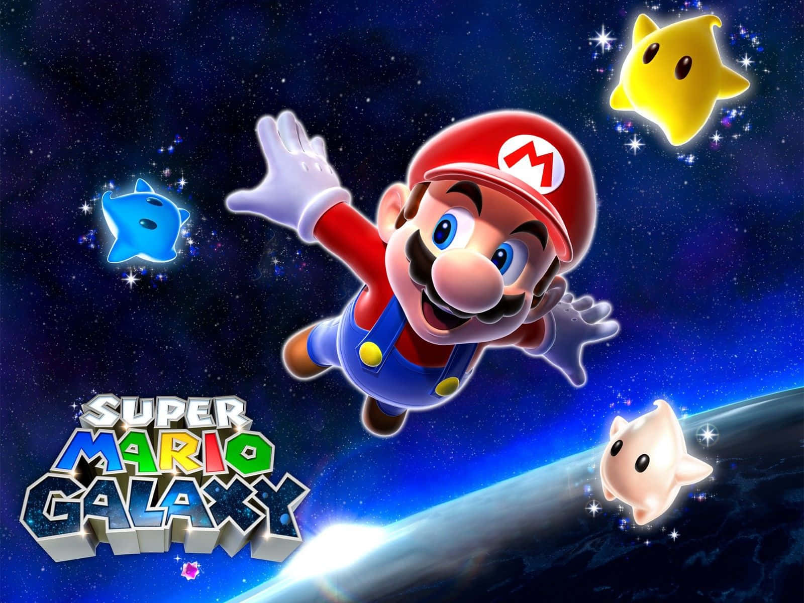 Super Mario Galaxy 2 - Mario soaring through the universe Wallpaper