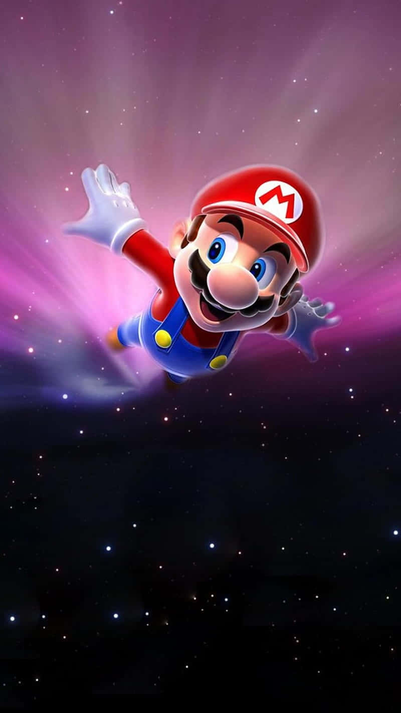 Et fugles øjesyn af den forførende Super Mario Galaxy Wallpaper