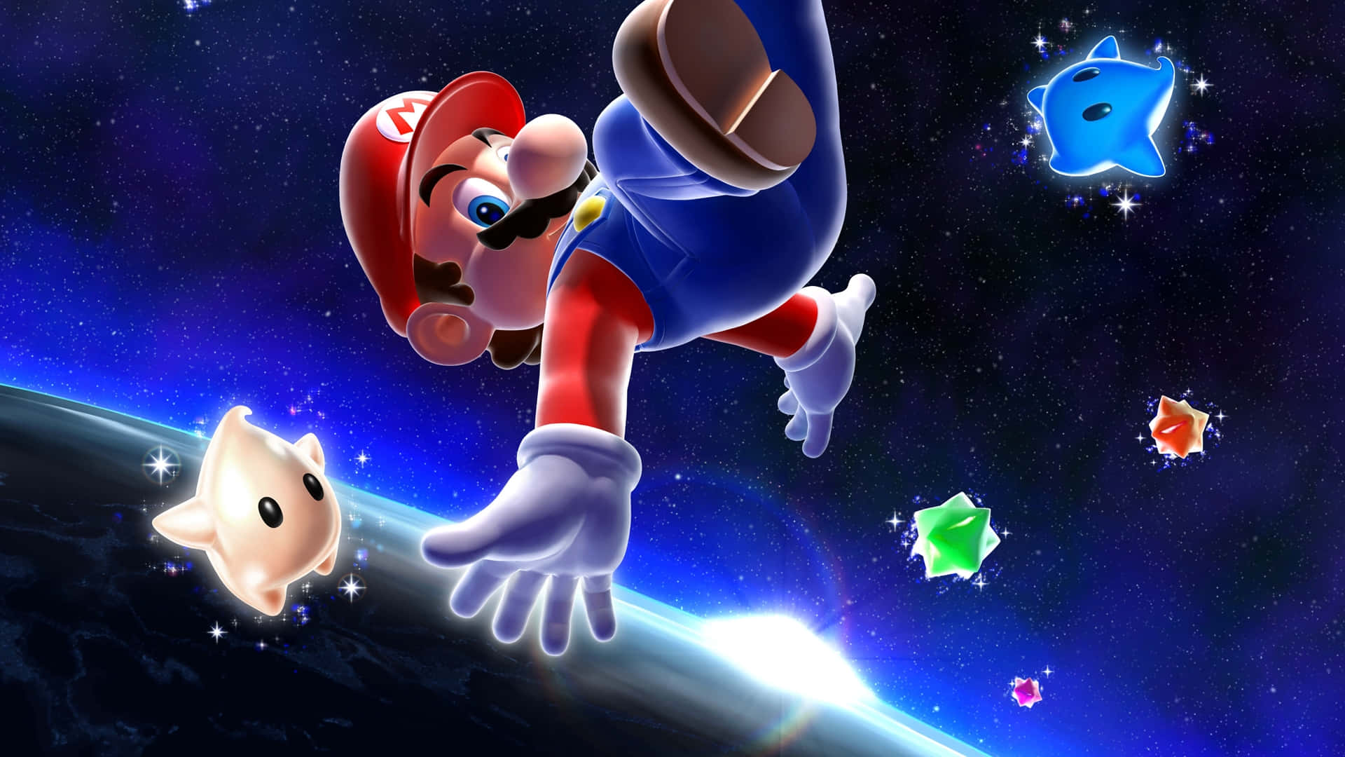 Explore our universe as Mario with 'Super Mario Galaxy' Wallpaper