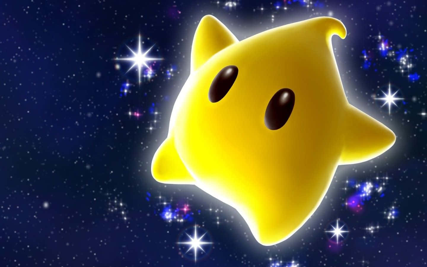 A Yellow Star In The Sky With Stars Wallpaper