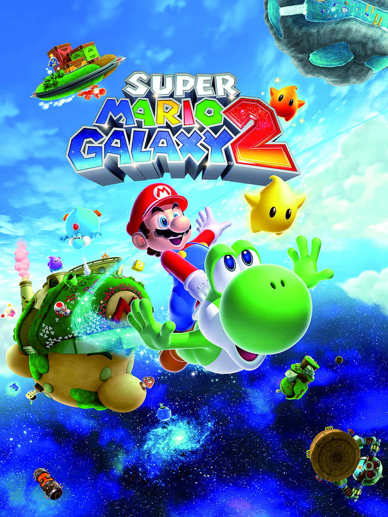 "Take a spin through the universe with Super Mario Galaxy!" Wallpaper
