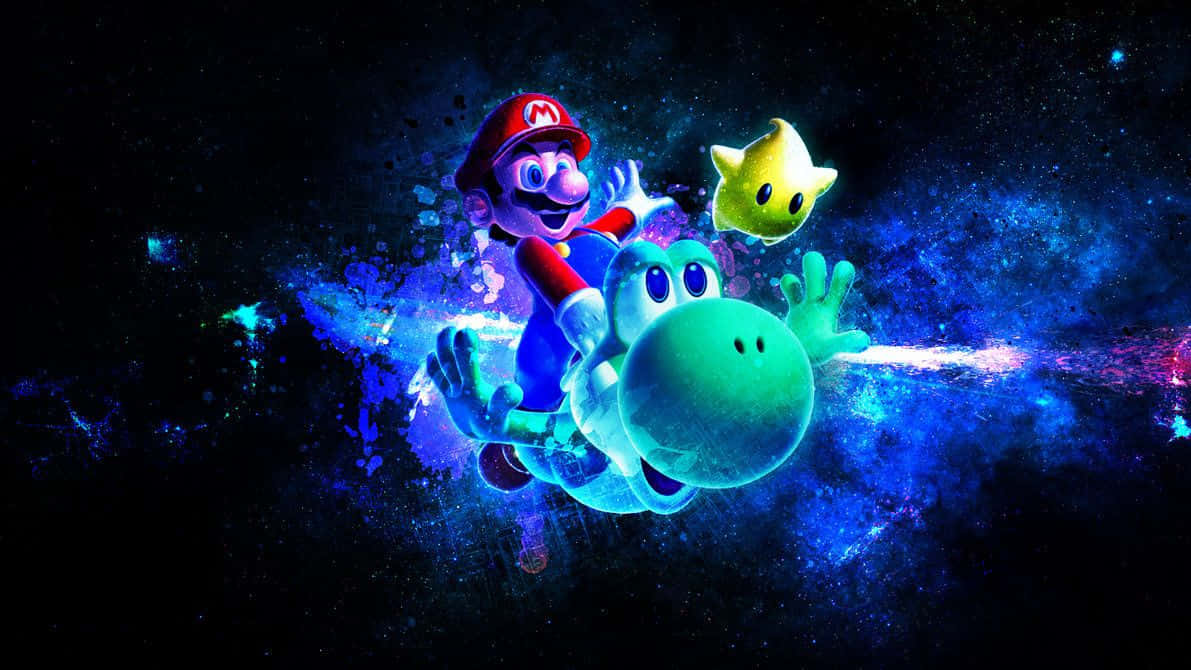 ¡únetea Mario En Un Viaje A Través De Las Estrellas! Fondo de pantalla