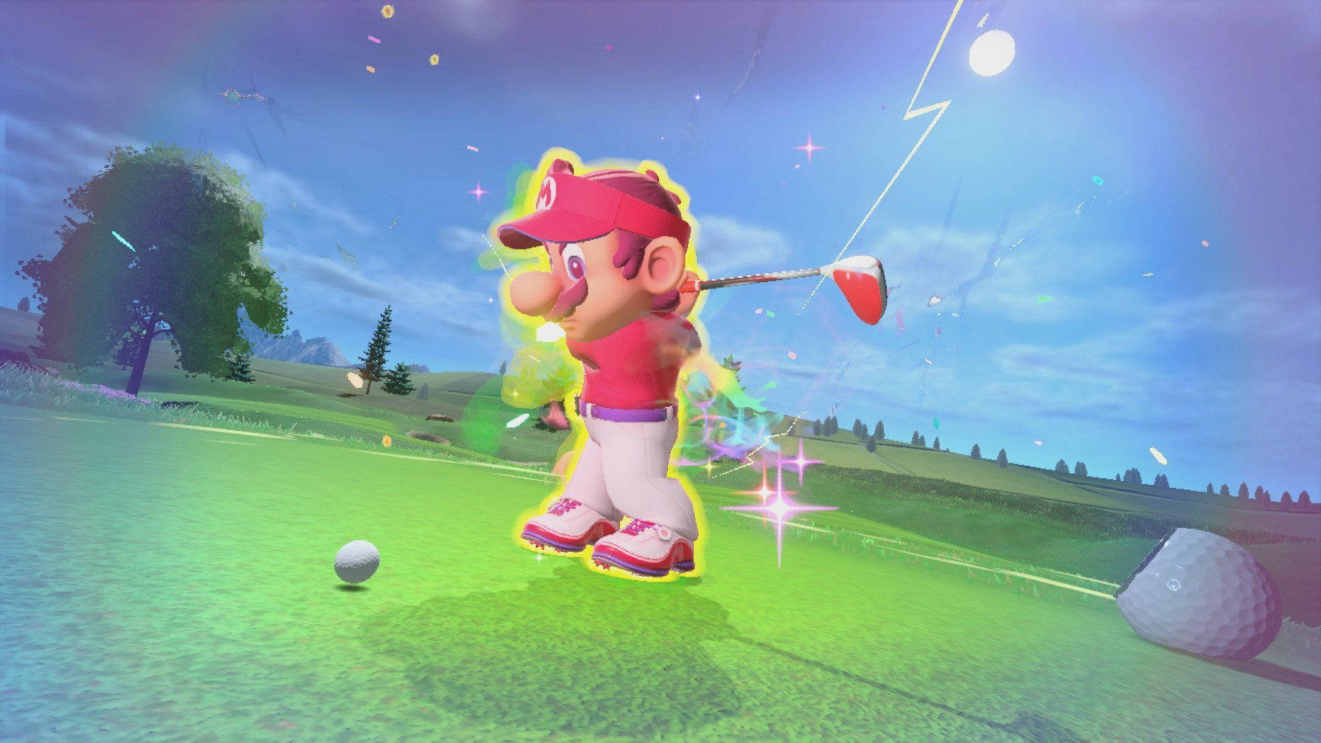 Super Mario Golfing Desktop Wallpaper
