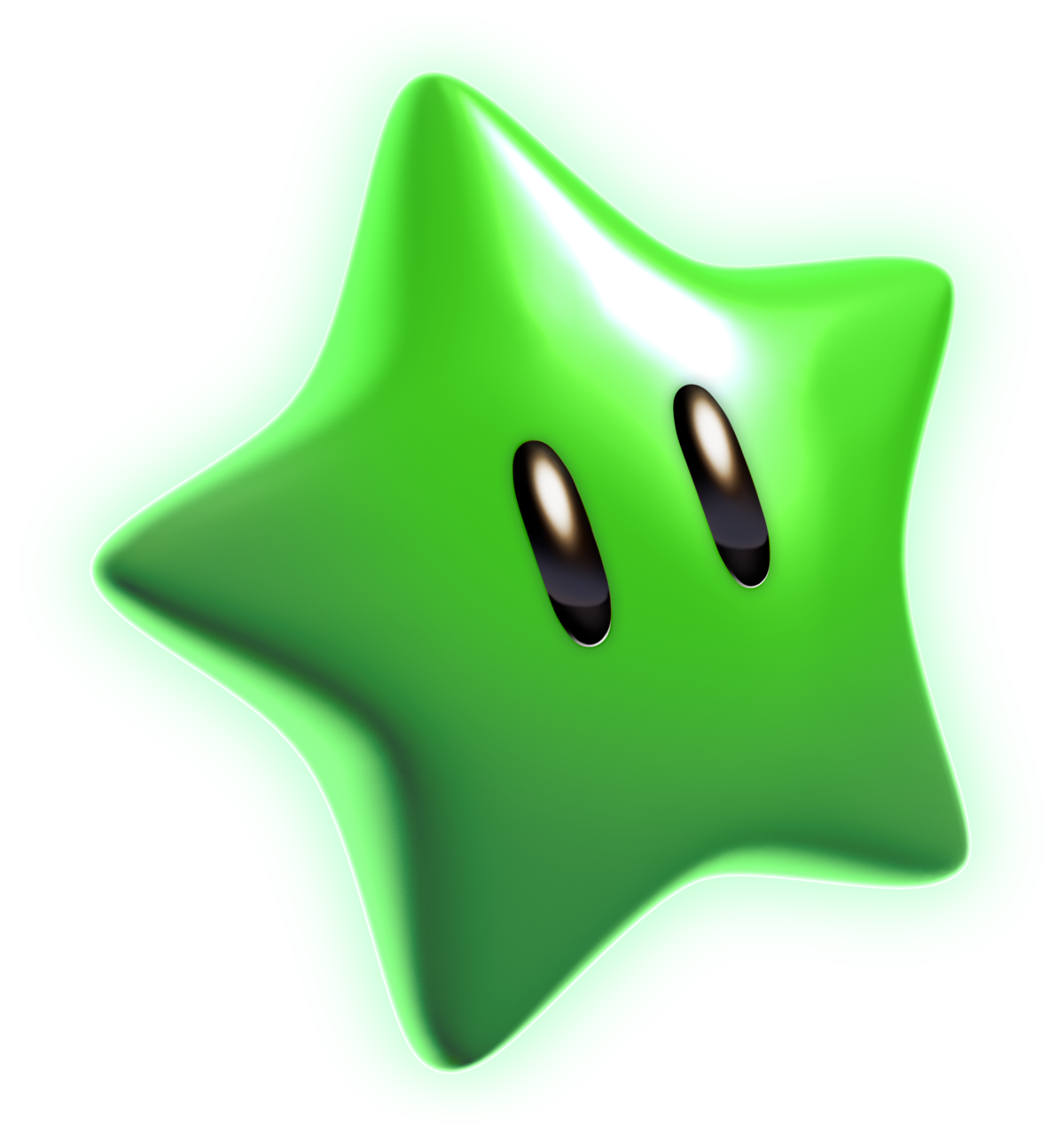 Super Mario Green Star3 D Render PNG