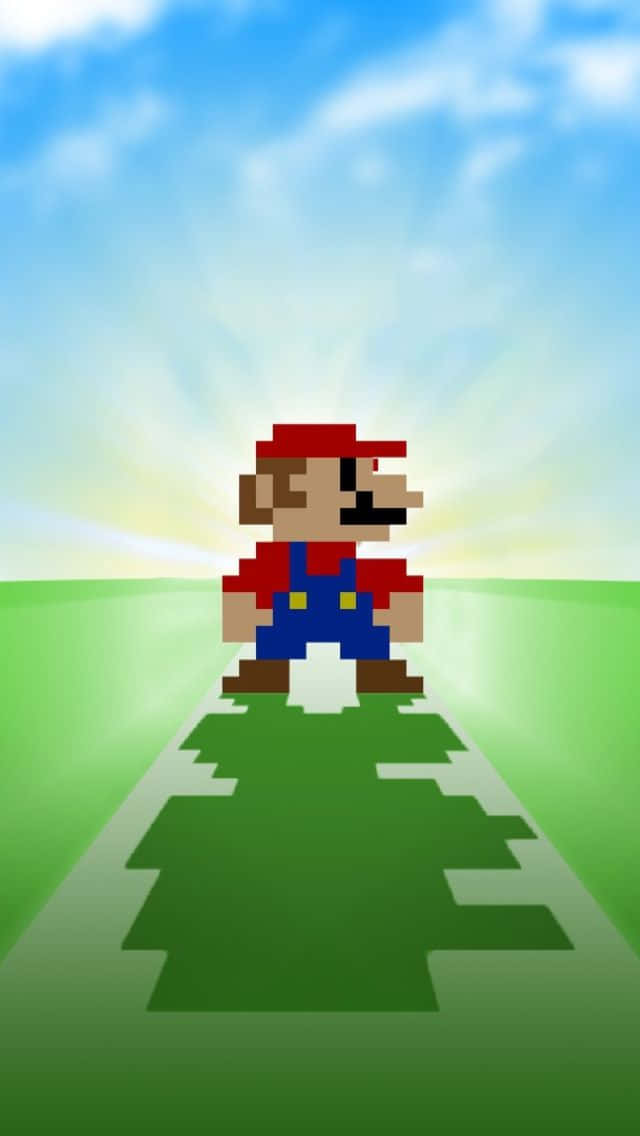 Pixelated Super Mario Iphone Wallpaper