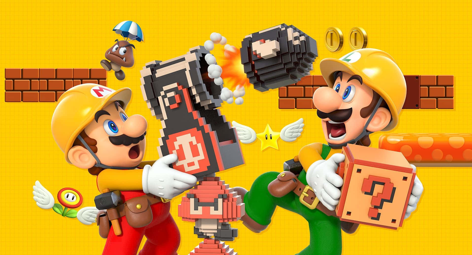 Caption: Exciting World of Super Mario Maker Wallpaper