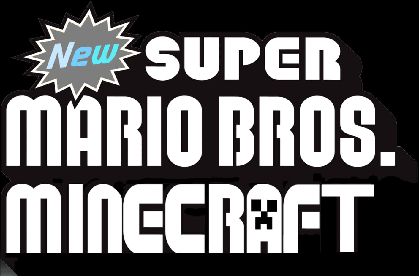 Super Mario Minecraft Mashup Logo PNG