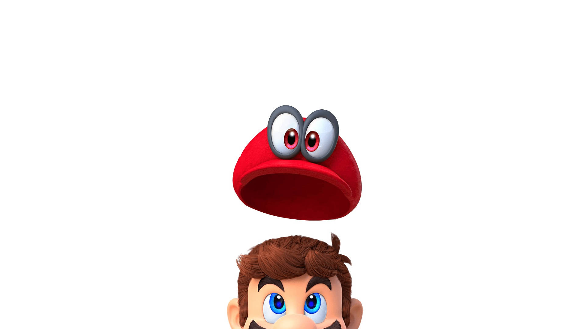 Super Mario Odyssey Cappy Floating Over Mario Wallpaper
