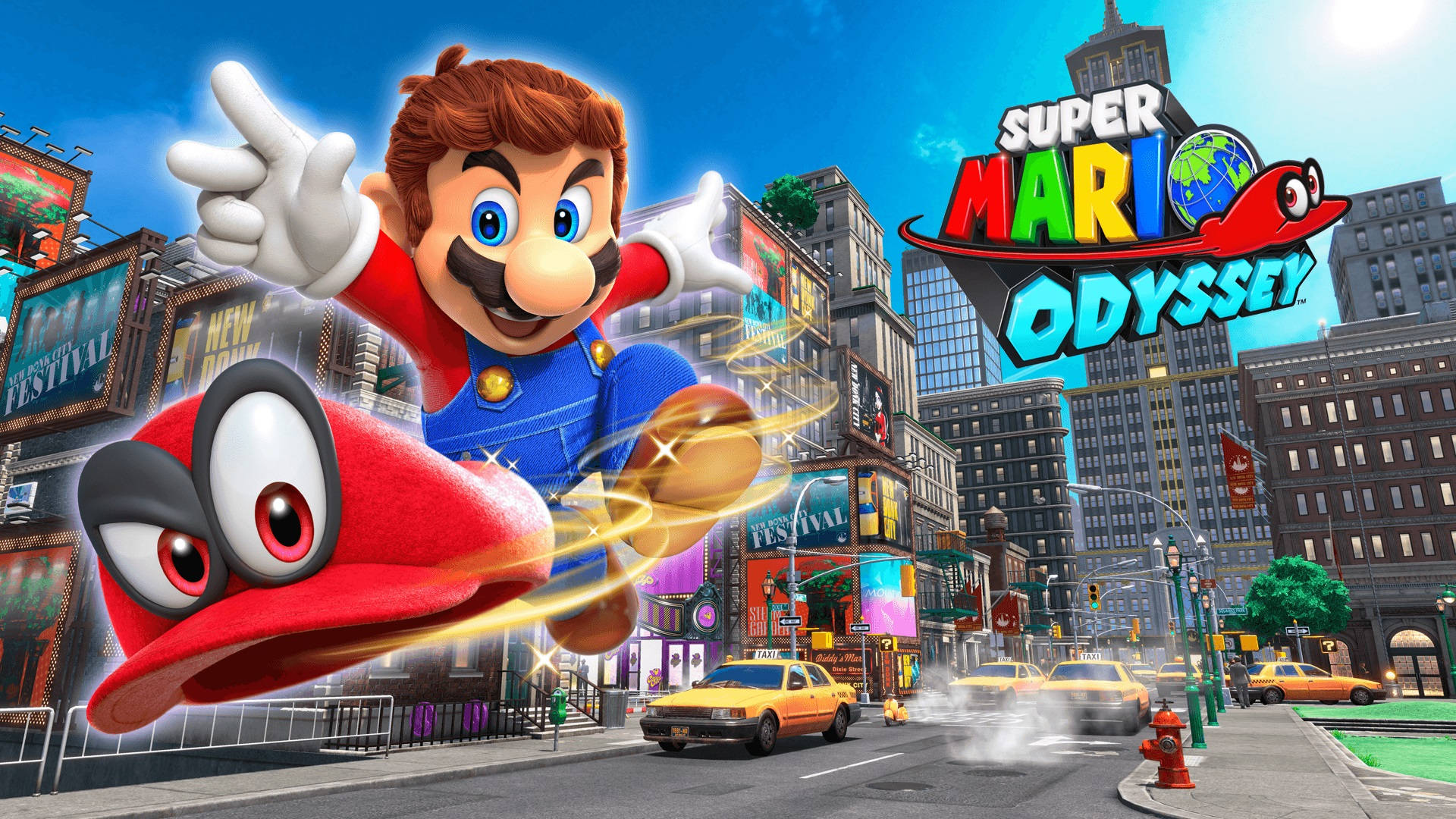 Super Mario Odyssey Mario And Cappy New Donk City Wallpaper