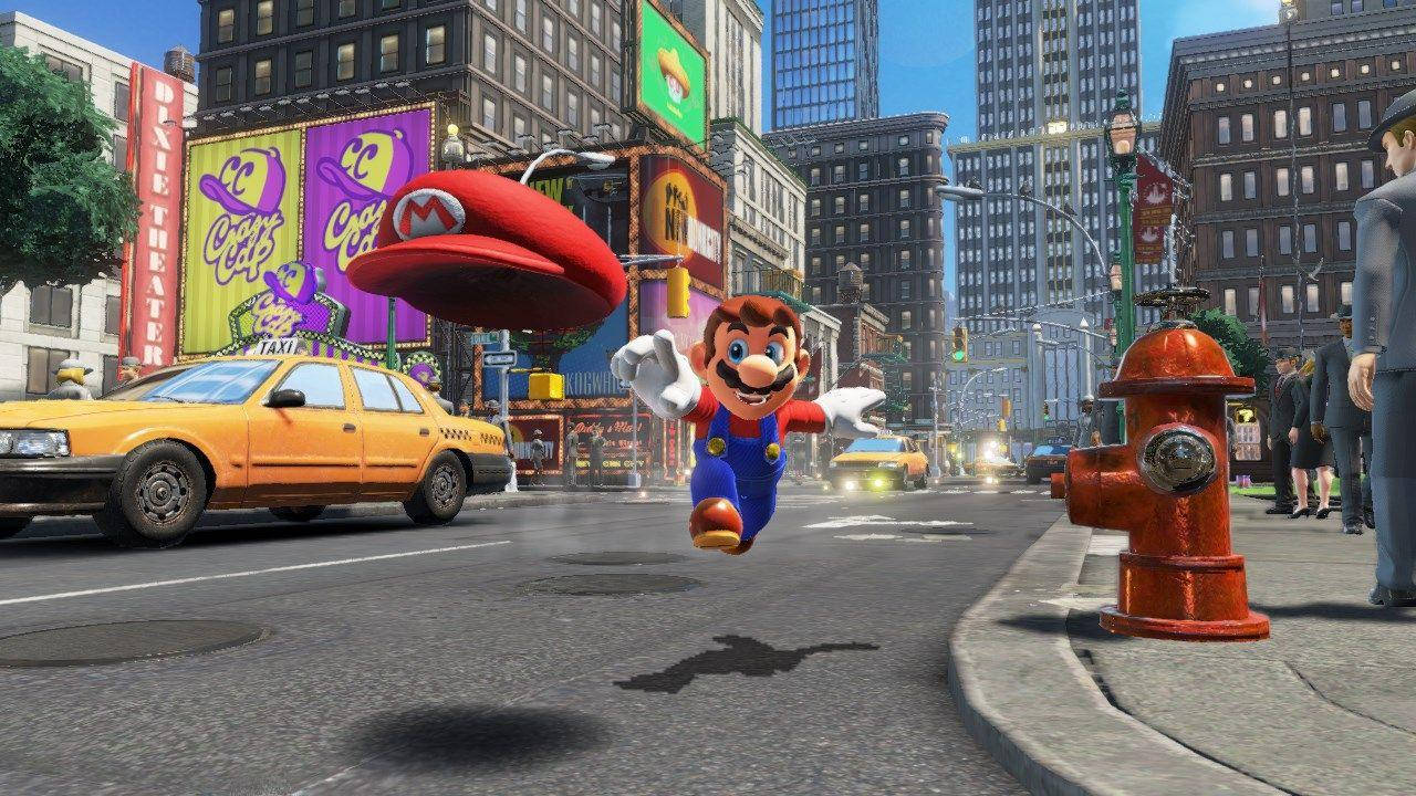Super Mario Odyssey Mario Chasing Cap Wallpaper